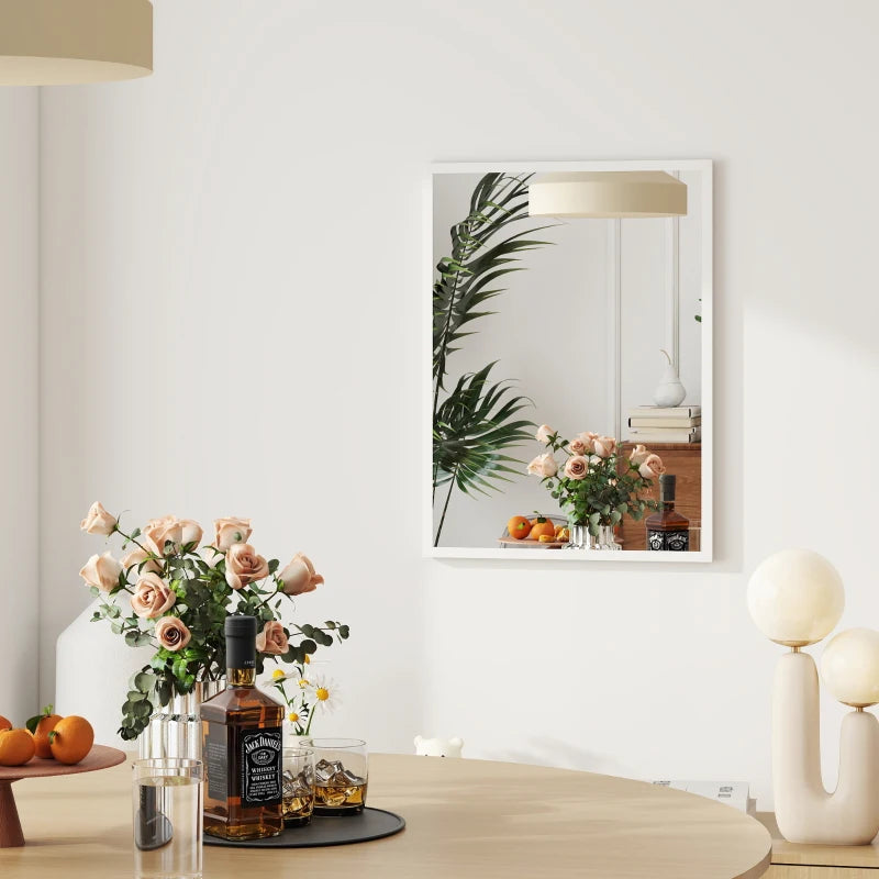 22" x 30" Bathroom Mirror for Wall, Rectangular Mirror for Living Room, Bedroom, Entryway, White