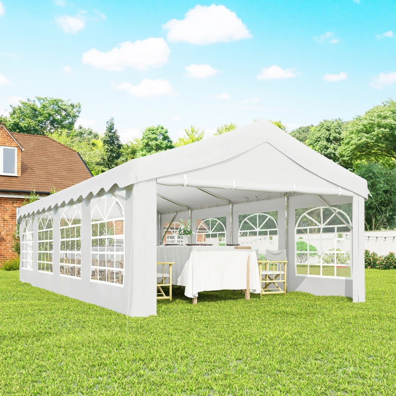 13'x26' Heavy Duty Large Party Tent & Carport with Removable Sidewalls, Windows, Portable Garage Canopy Tent, White
