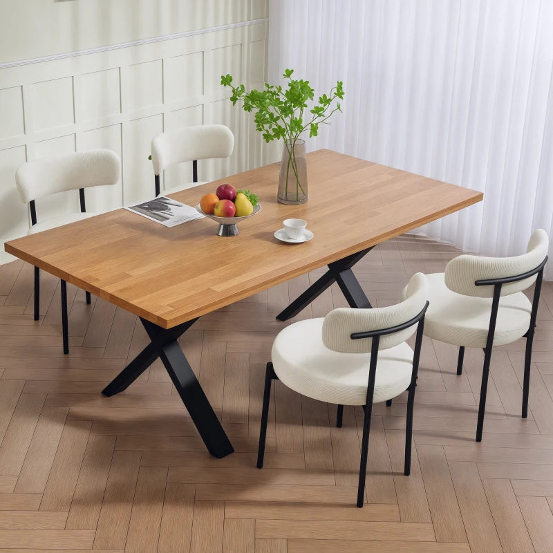 4 Pieces Kitchen Chairs, Modern Dining Chairs w/ Corduroy Upholstery and Steel Legs for Living Room, Beige
