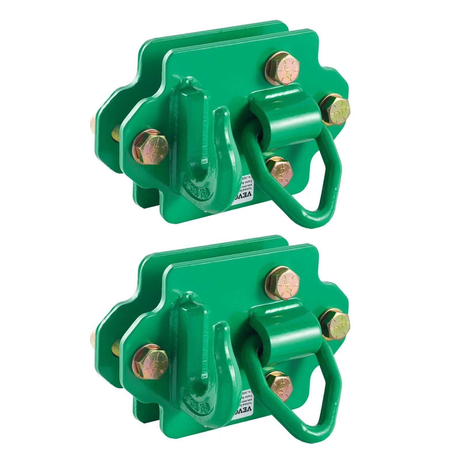 VEVOR 3/8" Tractor Bucket Hooks Grade 70 Forged Steel 2 Pack Grab Hooks Green