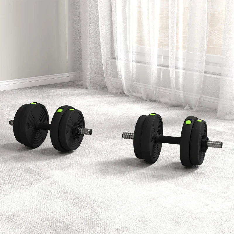 Soozier 33LBS 2-in-1 Adjustable Barbell & Dumbbells Set, Weights Set with Non-slip Handles for Men and Women Home Gym Training