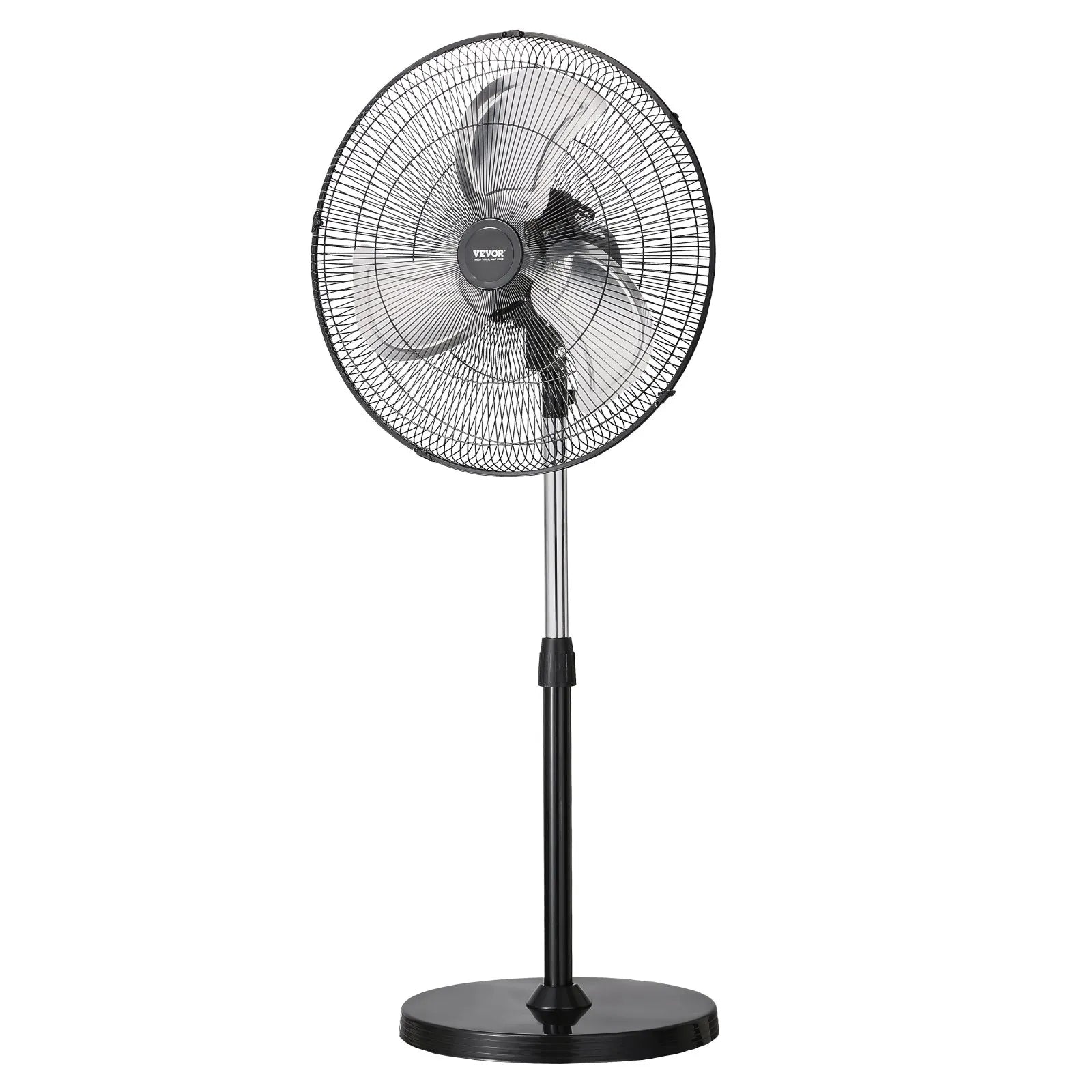 VEVOR 18" Industrial Pedestal Fan 3-Speed Oscillating Fan Height Adjustable