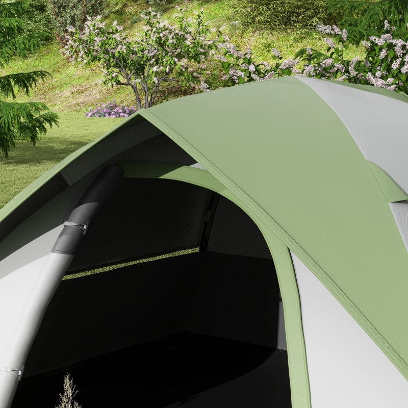 3000mm Waterproof Camping Tent for 2 Man, with Sewn-in Groundsheet and Carry Bag, Grey and Green