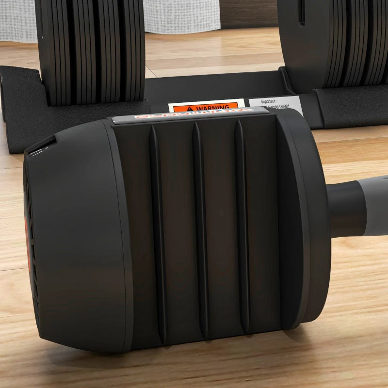 Soozier 8lbs/13lbs/18lbs/22lbs Adjustable Dumbbells Set,  Quick Adjustment Rubber Weights Exercise Fitness Dumbbell Set with Non-Slip Handles and Tray, for Men Women Home Gym