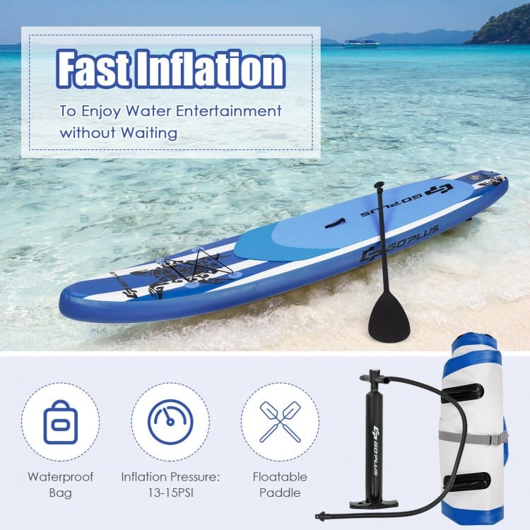 10.6 Feet Inflatable Adjustable Paddle Board with Carry Bag-M
