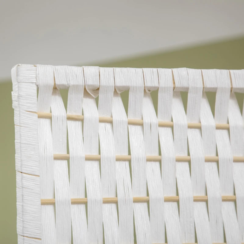 4 Panel Room Divider with Shelves, 6 FT Freestanding Folding Privacy Screen, Partition Wall Divider for Bedroom, White