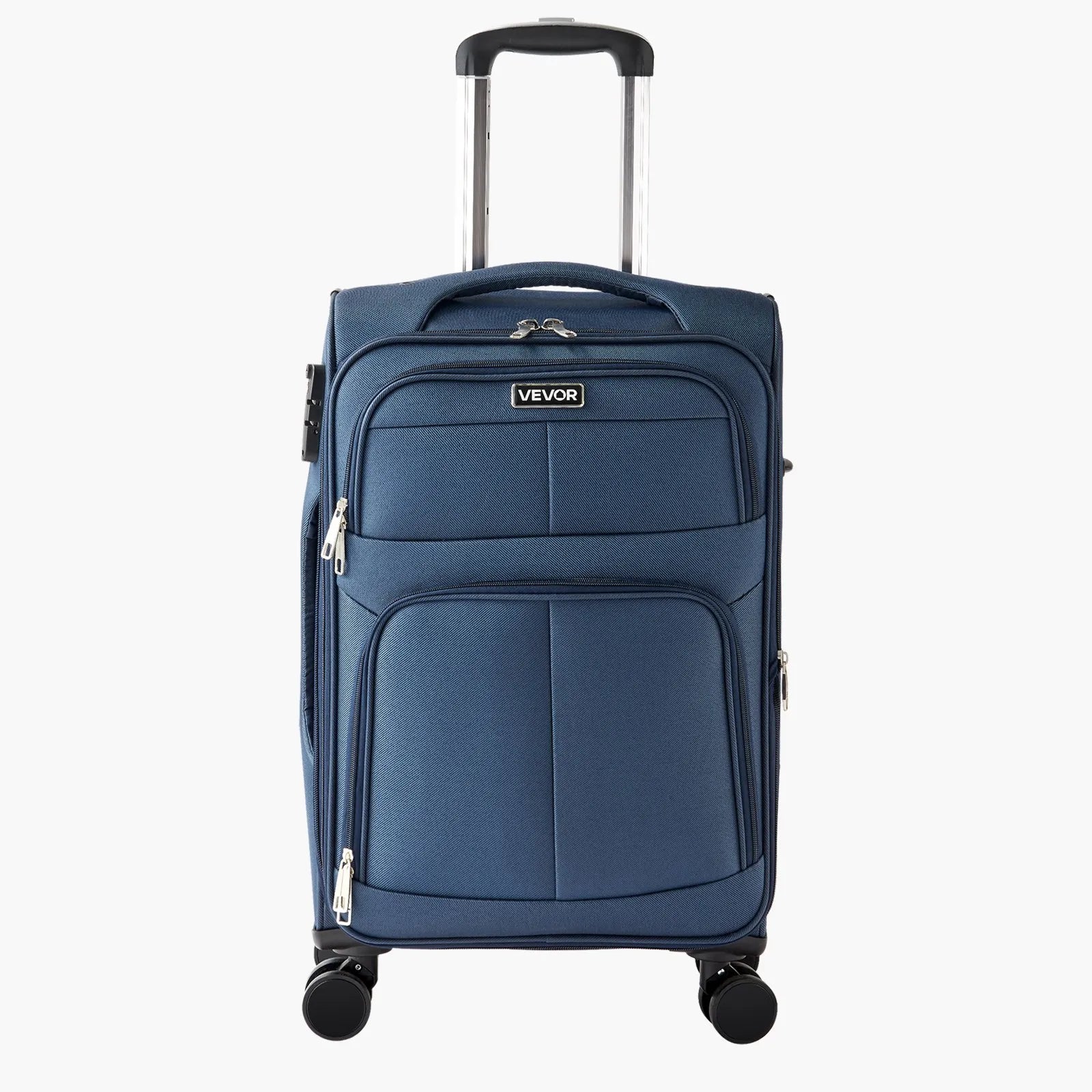 VEVOR 20" Softside Expandable Luggage with Spinner Wheels Carry on Suitcase Blue