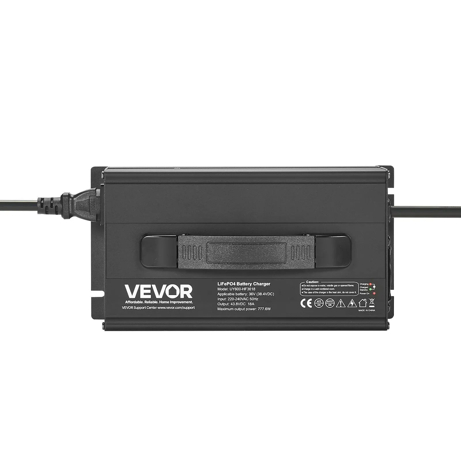 VEVOR 36V 18A Lithium Battery Charger 43.8V AC-DC LiFePO4 Smart Charger for RV