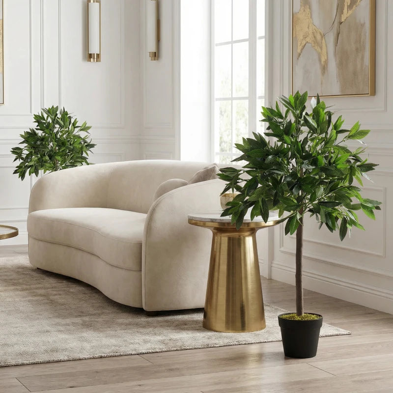 3FT Artificial Laurel Tree Set of 2, Lifelike Fake Plant with 564 Leaves, Potted Fake Plant for Home Office Decor, Green