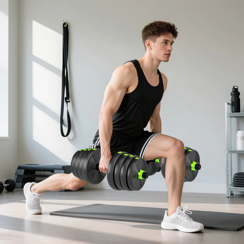 Soozier Adjustable Dumbbell Set, 3 in 1 Weights Dumbbells Set for Home Gym, 66lb Free Weights with Connector and Non-Slip Grip