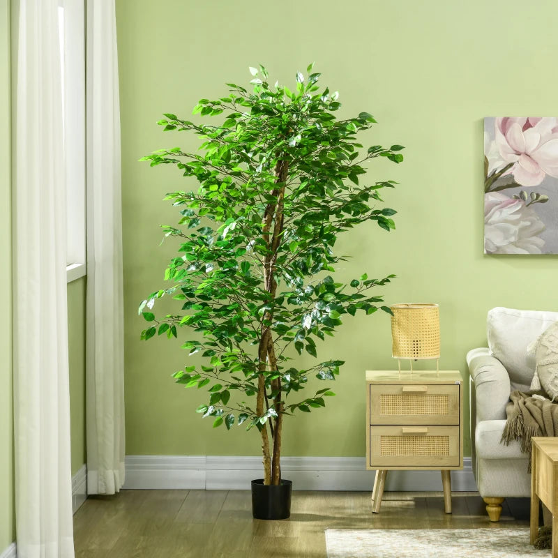 6ft Artificial Trees Ficus, Indoor Fake Plant with Pot, for Home Decor