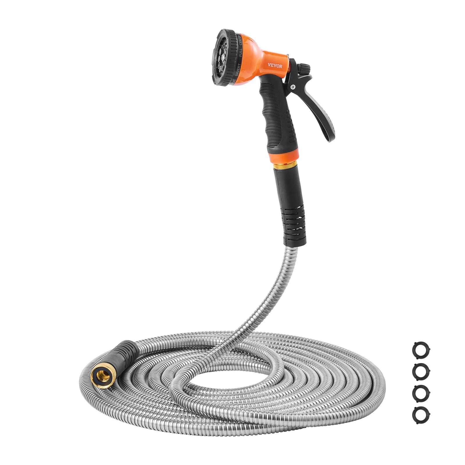 VEVOR 75ft Metal Garden Hose Stainless Steel Water Hose Lightweight No Kink