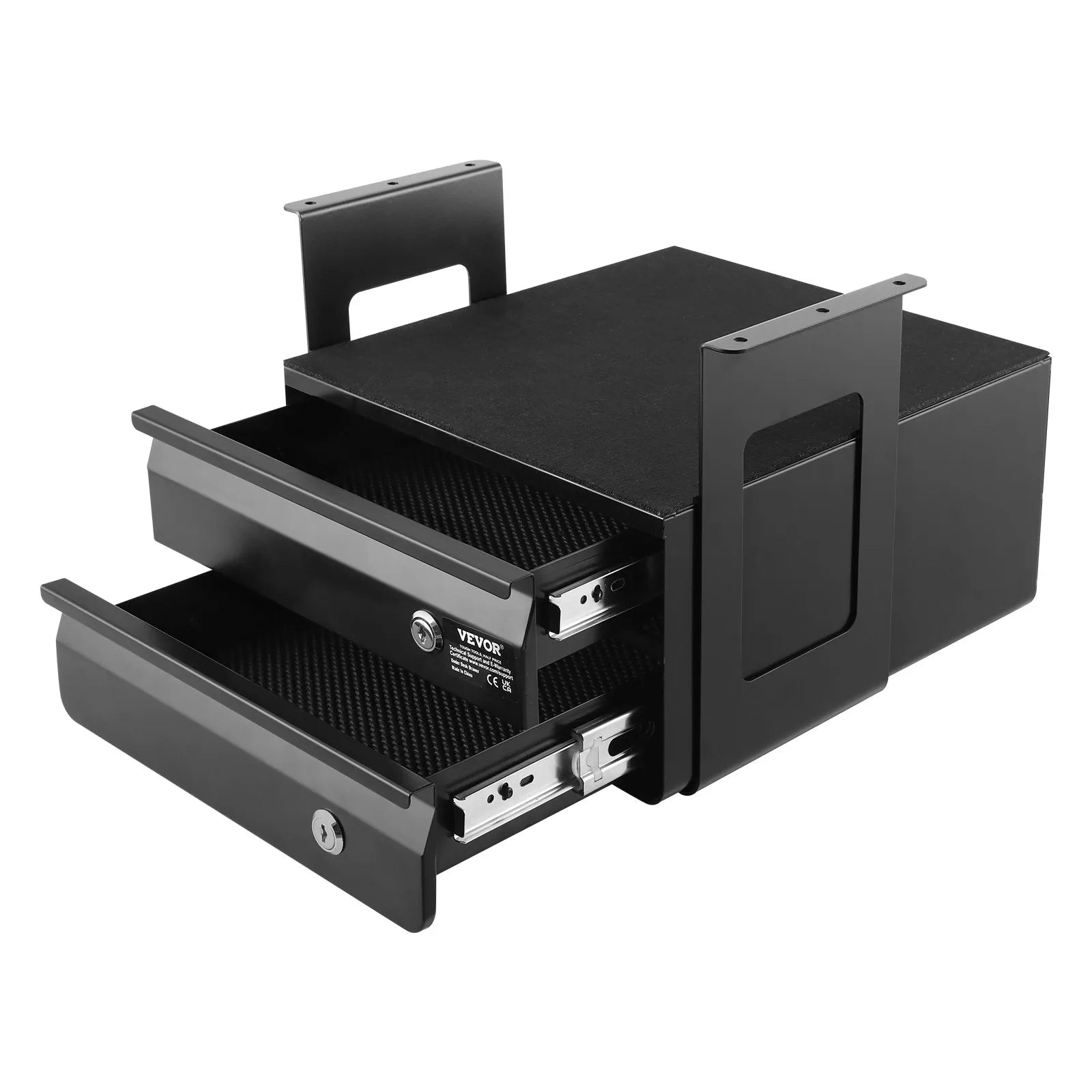 VEVOR 2 Drawer 13" Lockable Under Desk Drawer Organizer Slide-out Drawer Office