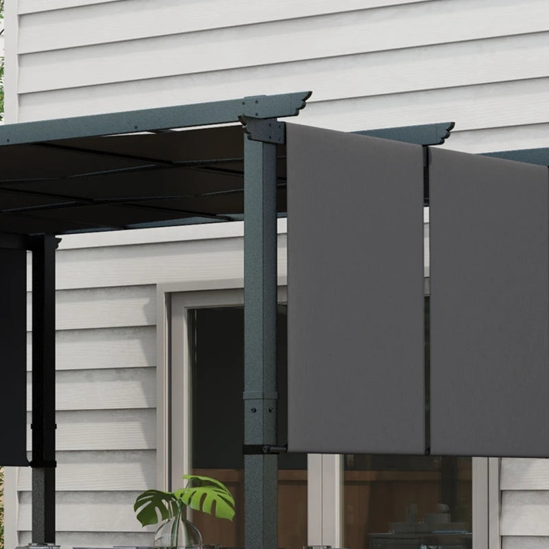 10' x 12' Metal Pergola, Outdoor Pergola with Retractable Canopy, for Garden, Patio, Backyard, Deck
