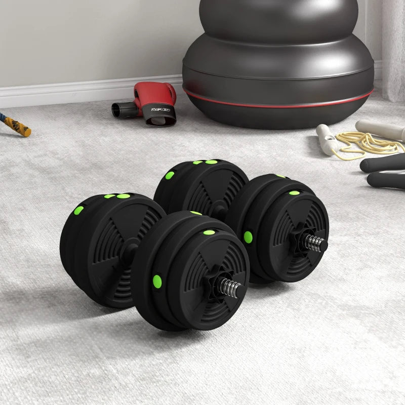 Soozier 55LBS 2-in-1 Adjustable Barbell & Dumbbells Set, Weights Set with Non-slip Handles for Men and Women Home Gym Training