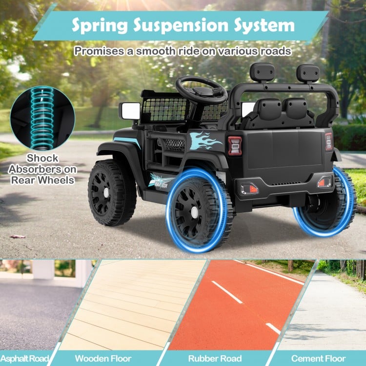 12V Kids Ride on Truck Car Battery Powered Electric Vehicle-Black