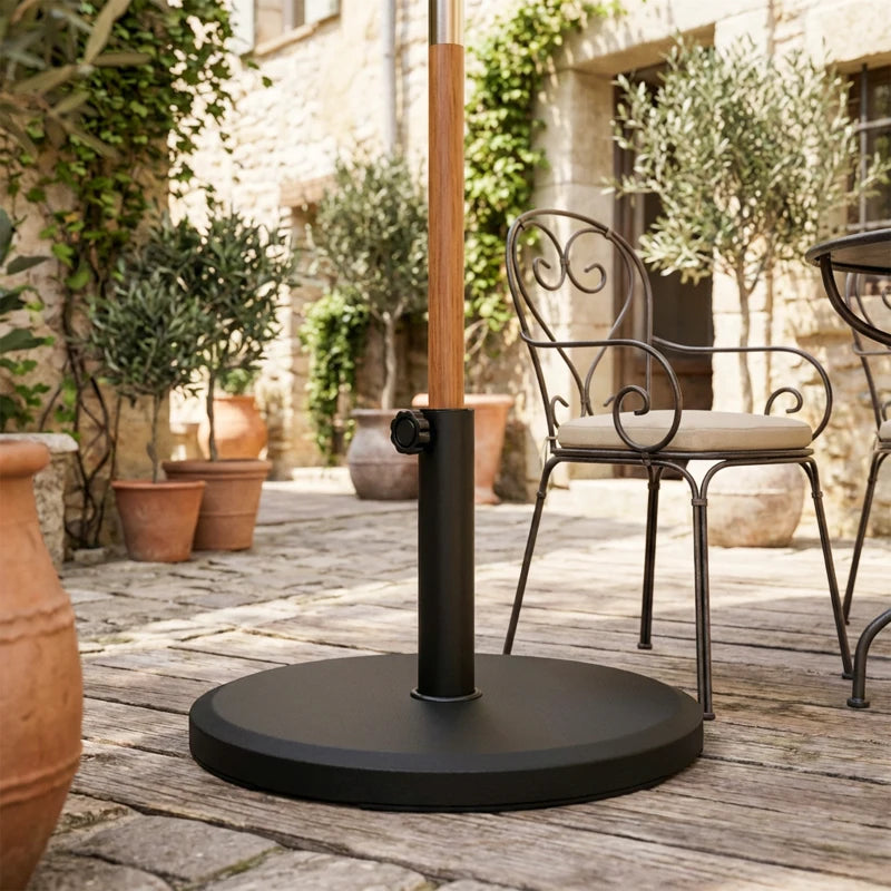 29 lbs Cement Patio Umbrella Base, 19" Heavy Duty Parasol Stand Market Umbrella Base Holder