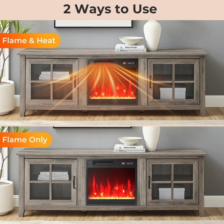 18 Inch Electric Fireplace Insert Fireplace Heater with Overheat Protection