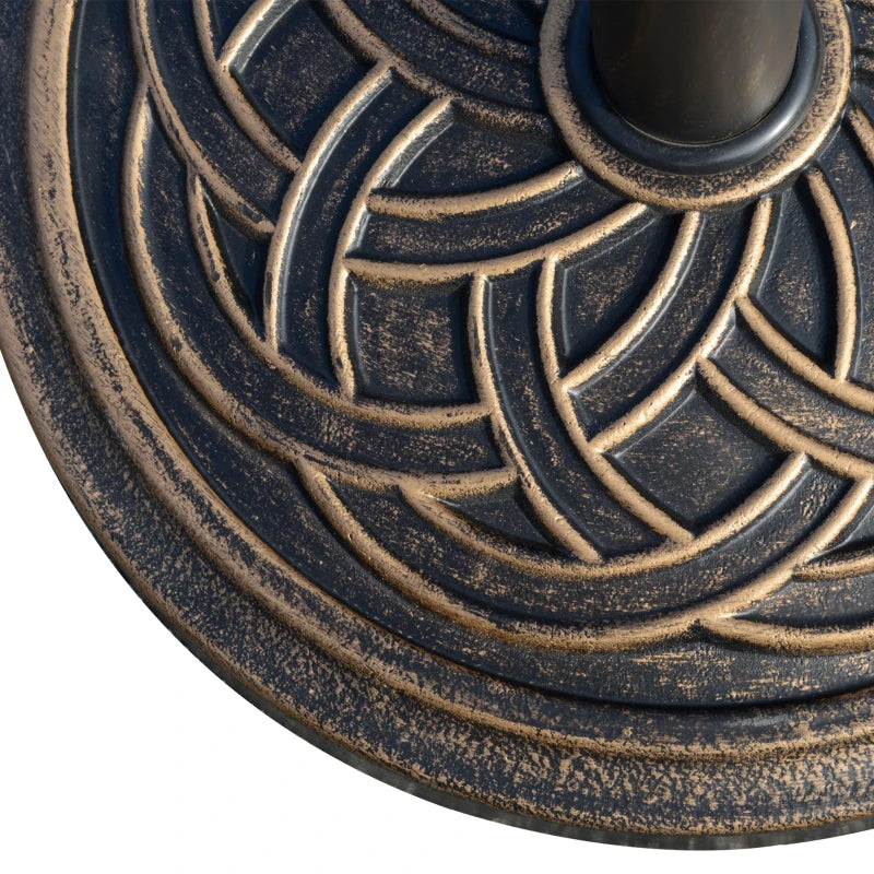 25 lb Heavy Duty Patio Umbrella Base, Round Market Umbrella Stand for Outdoor, Deck, Backyard, Garden, Bronze