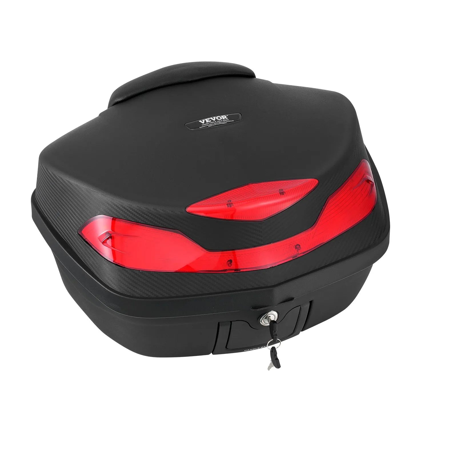 VEVOR 48L Motorcycle Top Case Universal Motorbike Tail with Reflective Panel
