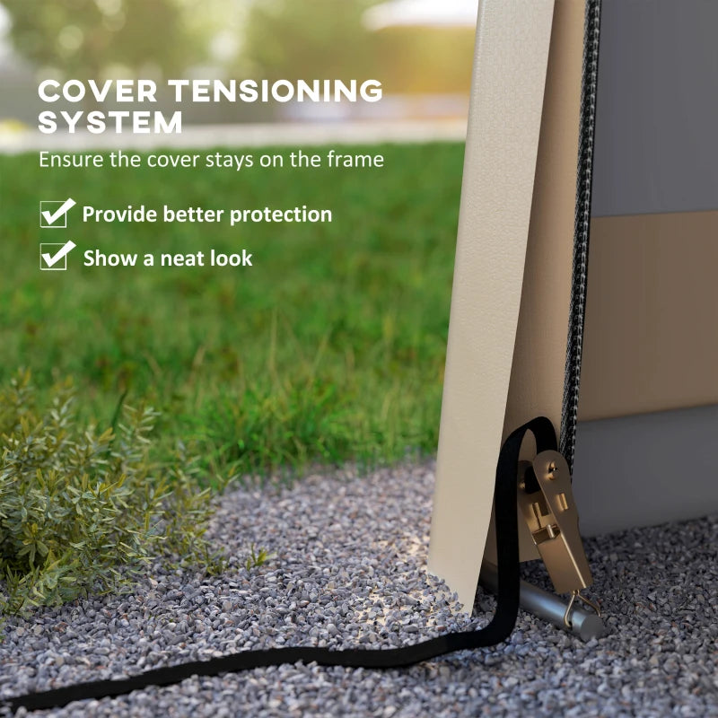 11' x 20' Portable Garage, Heavy Duty Carport Canopy with Ventilation Windows and Large Roll-up Door, Khaki
