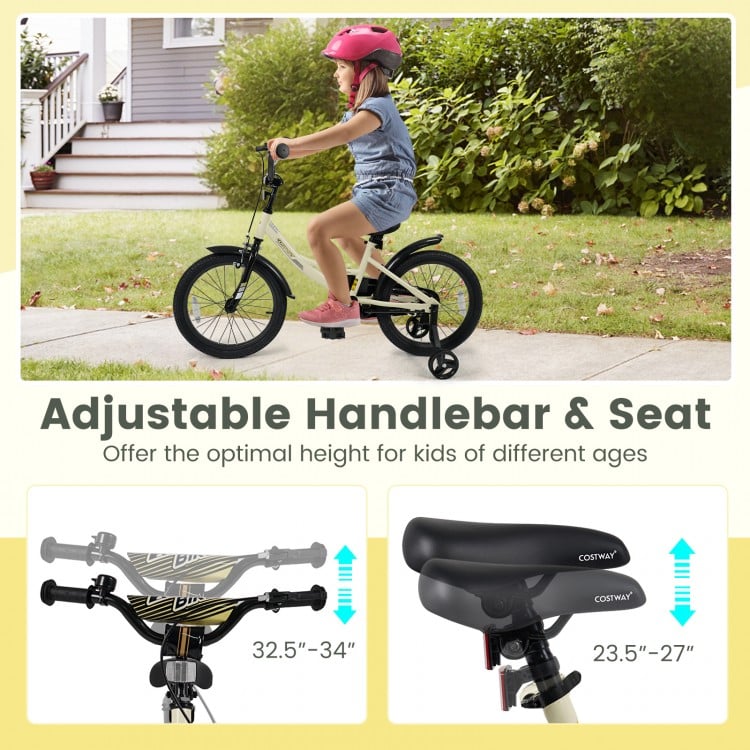 18 Inches Kids Bike Sport Bicycle with Removable Training Wheels