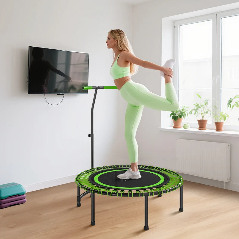 Soozier 45" Rebounder Trampoline for Adults, Mini Fitness Trampoline Bungee Rebounder with 5-Level Adjustable Handle