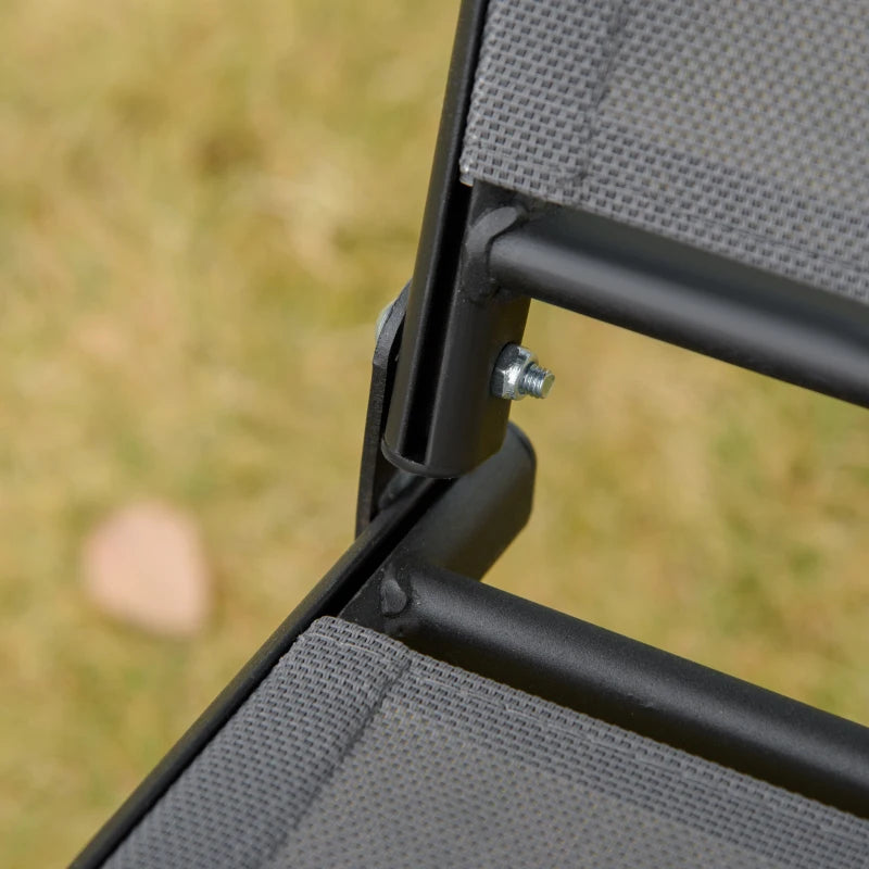 2-Seat Patio Swing Chair, Outdoor Porch Swing Glider w/ Tilting Canopy and Weather Resistant Steel Frame, Dark Grey
