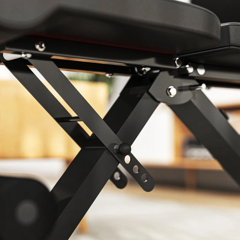 Soozier Adjustable Weight Bench, Foldable Workout Bench with Multi-Angle Seat and Back, Flat or Incline Bench for Home Gym
