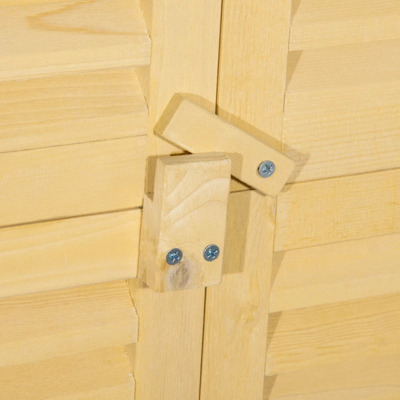 3' x 5' Wooden Garden Storage Shed, Sheds & Outdoor Storage with Asphalt Roof & 2 Large Wood Doors with Lock, Natural