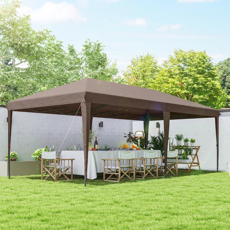 10' x 20' Outdoor Pop Up Canopy Tent Party Tent Instant Shelter W/ Carrying Bag, Coffee