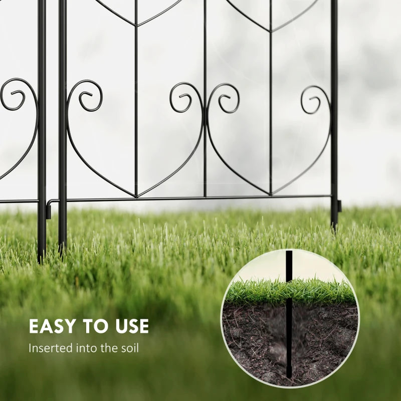 Set of 2 Metal Garden Trellis, Decorative Trellis Panels, Bird Design, 19.7" W x 47.2" H, Black