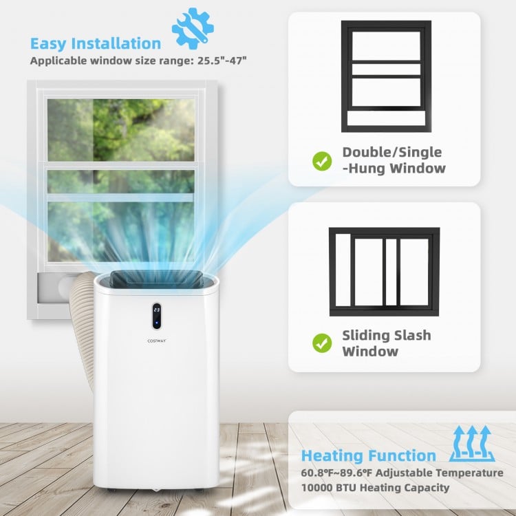 14000 BTU(Ashrae) Portable Air Conditioner with APP and WiFi Control-White