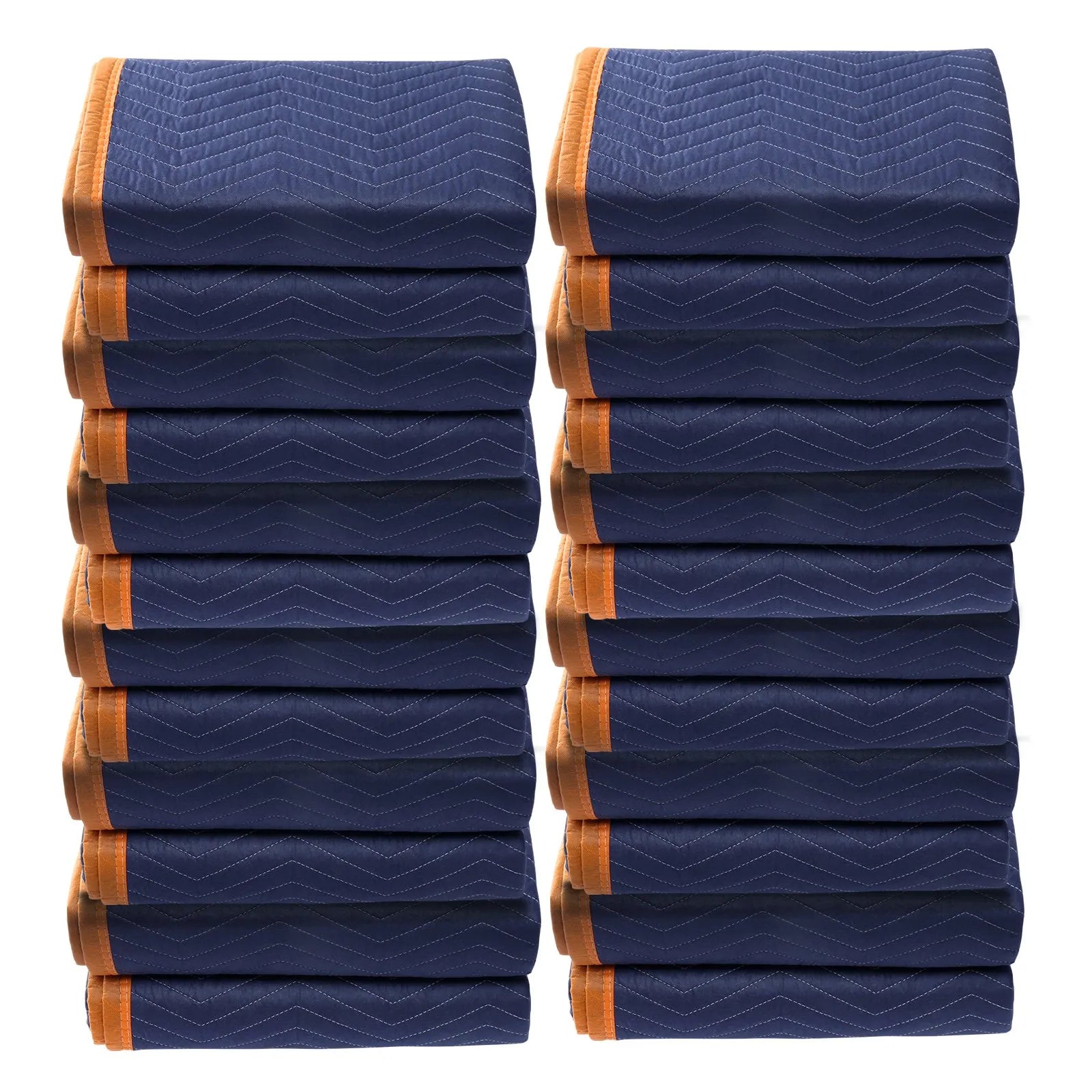 VEVOR Moving Blankets, 80" x 72", 65 lbs/dz Weight, 12 Packs, Professional Non-Woven & Recycled Cotton Packing Blanket, Heavy Duty Mover Pads for Protecting Furniture, Floors, Appliances, Blue/Orange