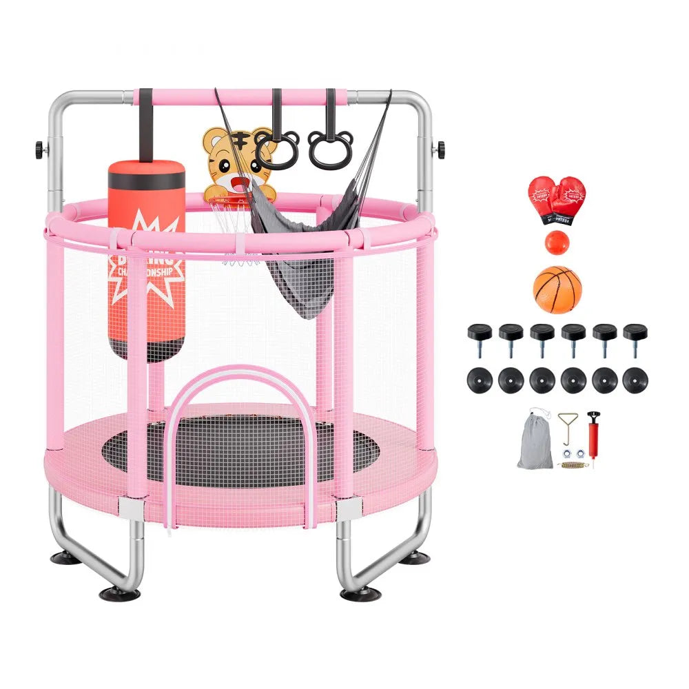 VEVOR 55" Trampoline for Kids Mini Toddler Trampoline with Net Indoor Outdoor
