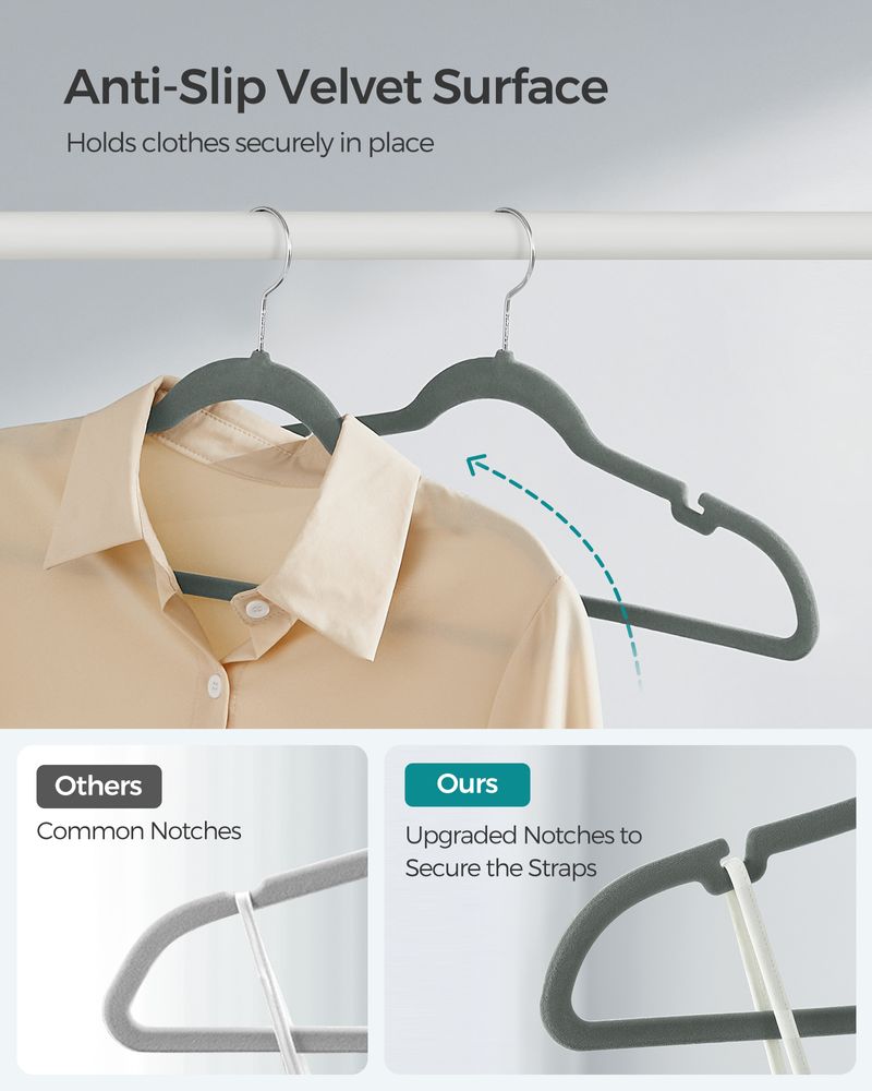 SONGMICS Velvet Hangers 30 Pack, Non-Slip Clothes Hangers 