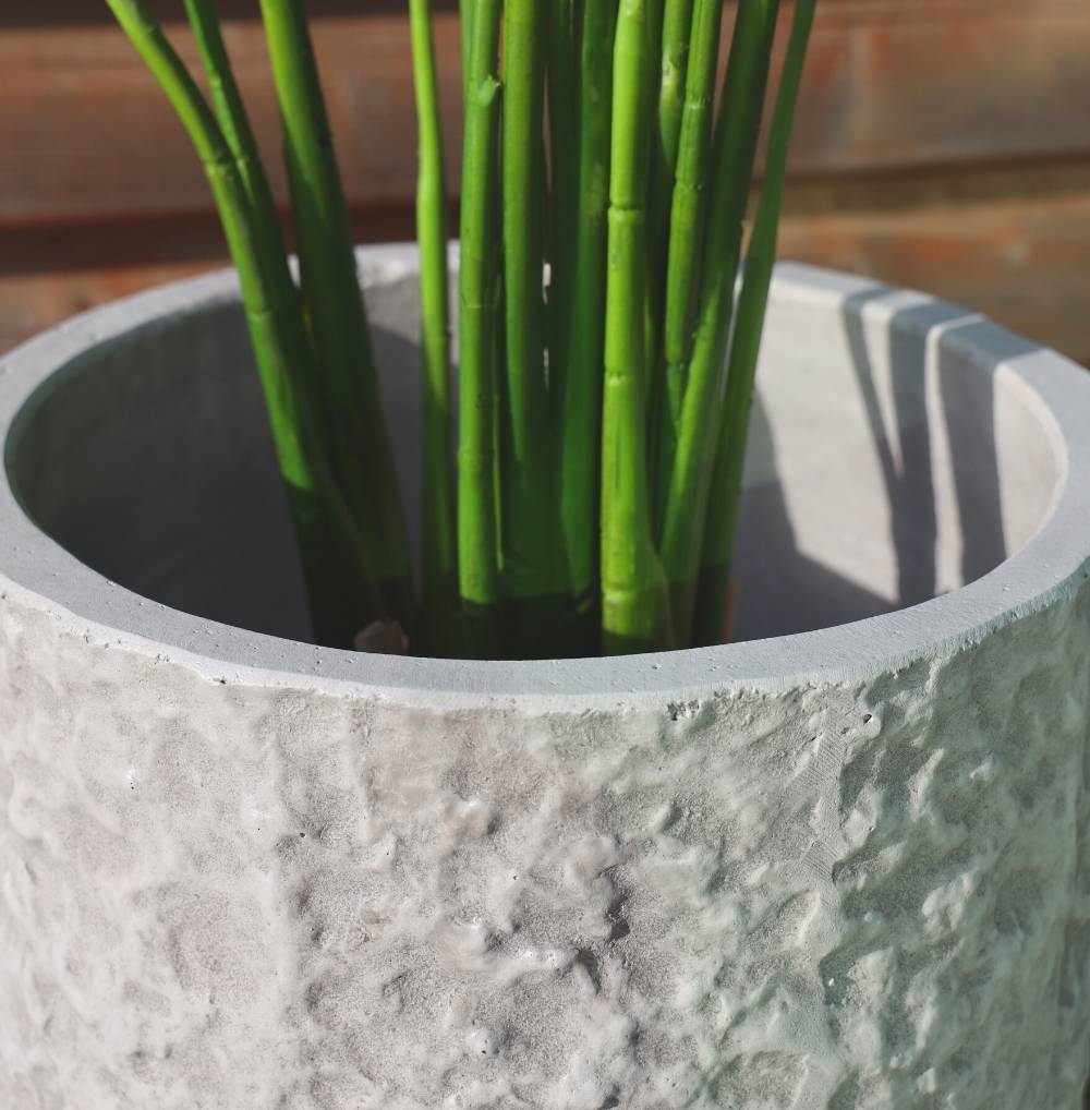 Vela Cement Rock Planter 14'' 