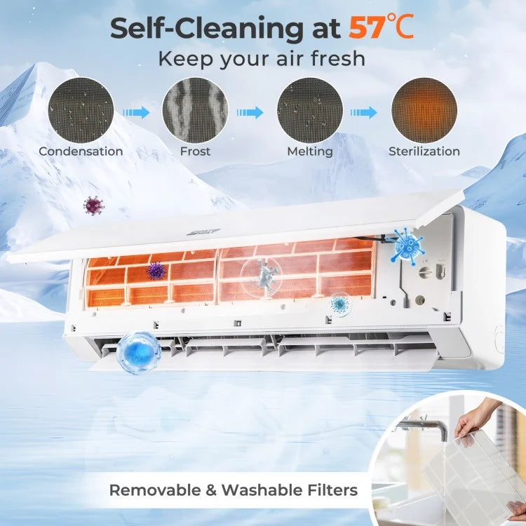 SEERXtreme Series 24000 BTU 25 SEER2 208-230V Mini Split Heat Pump Heating at -25℃ WiFi Enabled