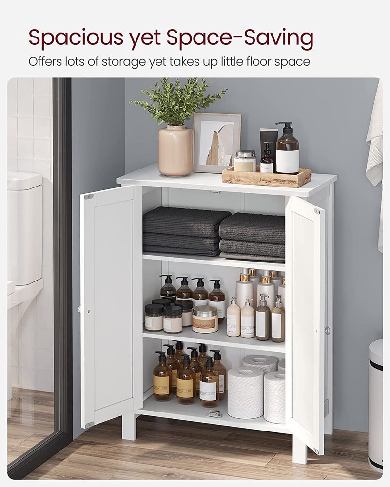 VASAGLE Bathroom Storage Unit with 2 Adjustable Shelves 