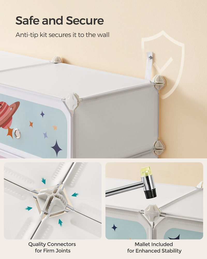 SONGMICS Kids' Shoe Rack with Doors 
