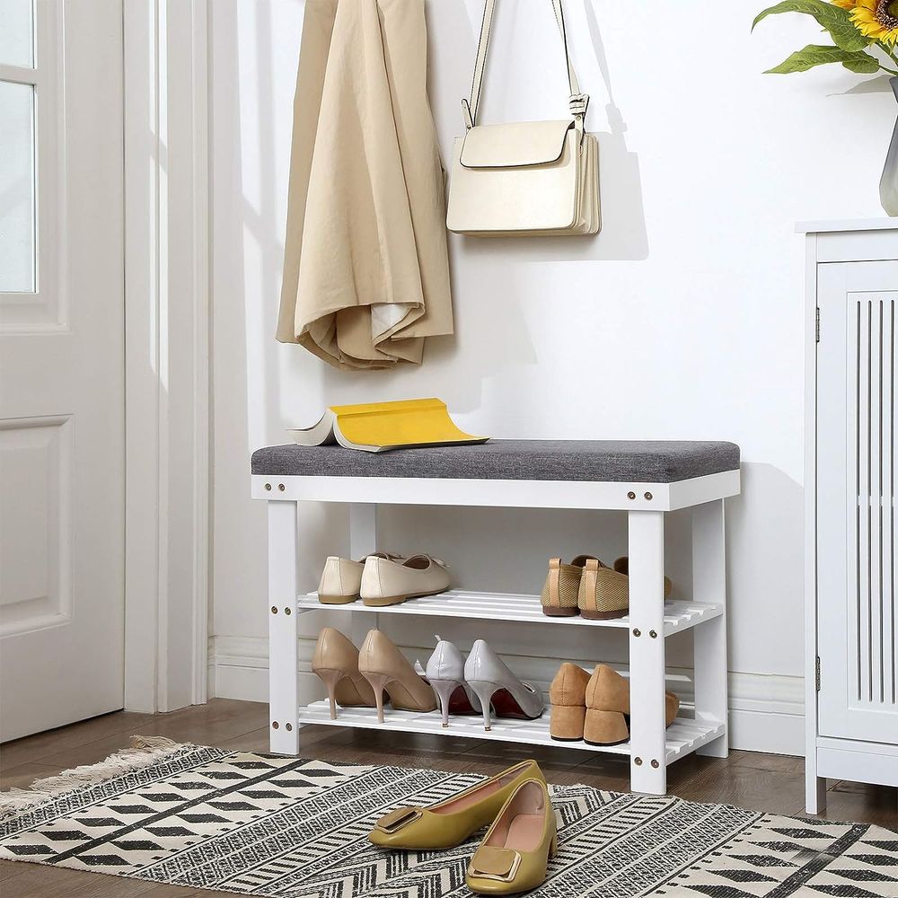 SONGMICS Bamboo Shoe Bench 