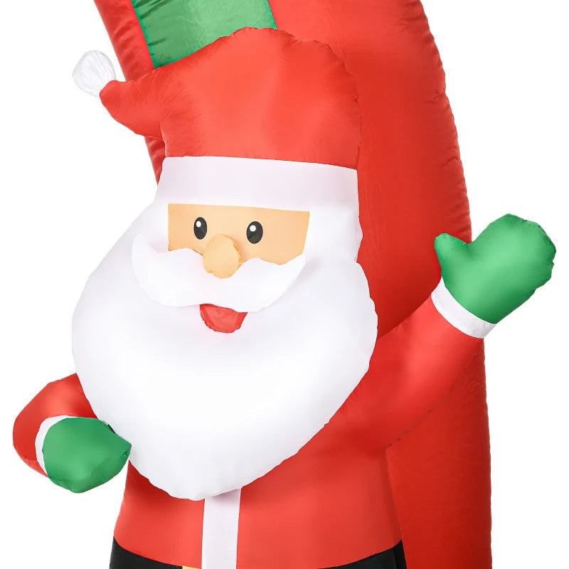 HOMCOM 9FT Inflatable Christmas Archway with Santa Claus & Snowman, Outdoor Blow Up Decoration with LED Lights 