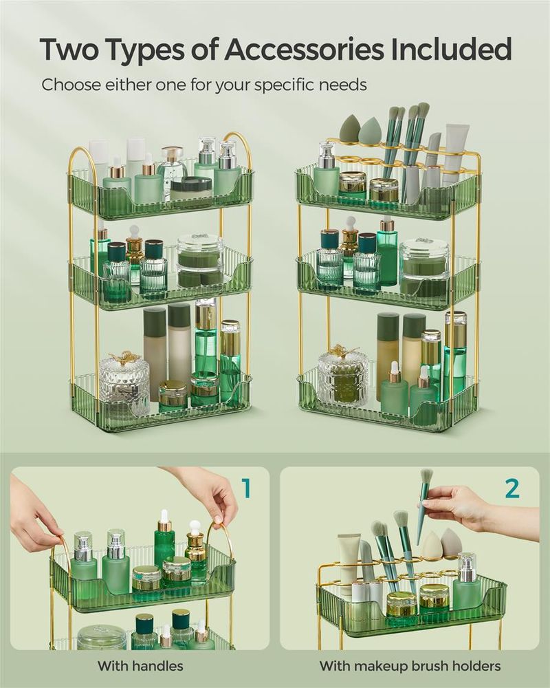 SONGMICS 3-Tier Makeup Organizer 