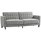 HOMCOM Pull Out Sofa Bed, Button Tufted Fabric Convertible Bed Couch with Adjustable Back, for Living Room, Grey