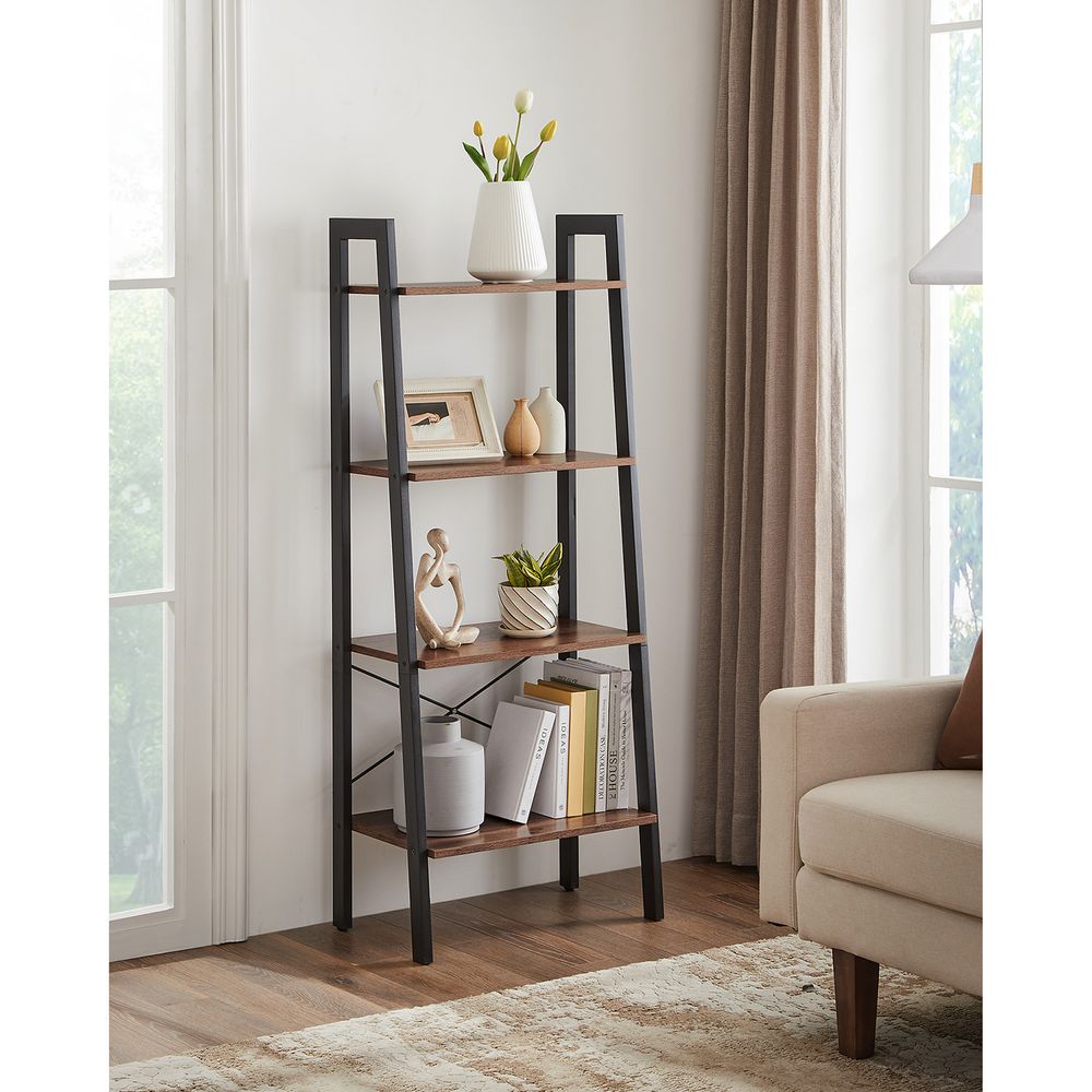 VASAGLE 4-Tier Ladder Shelf with Steel Frame 