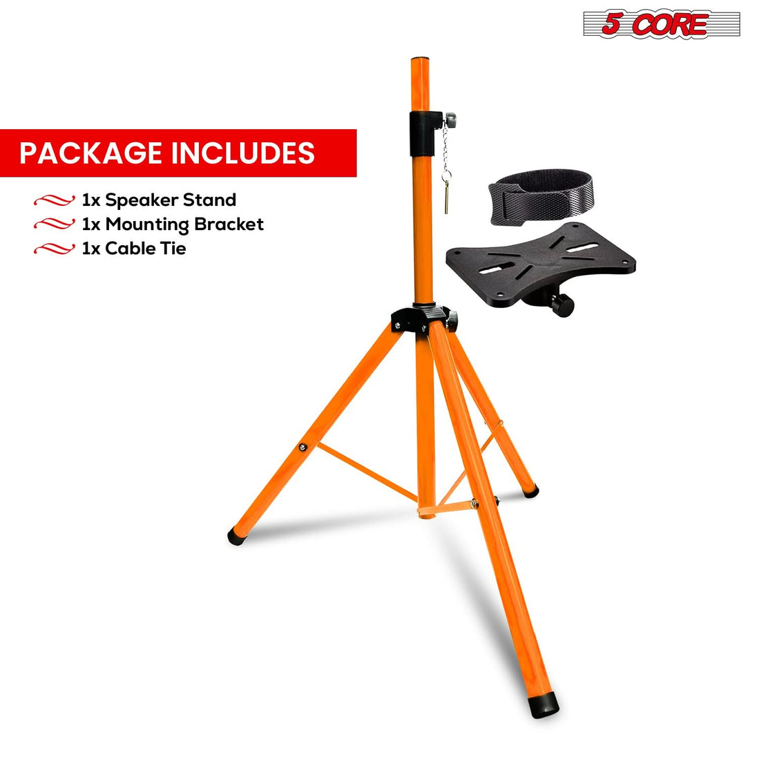 5Core Speaker Stand Tripod Tall Adjustable 72 Inch DJ Studio Monitor Stands Pole Mount ORANGE5Core Speaker Stand Tripod Tall Adjustable 72 Inch DJ Studio Monitor Stands Pole Mount ORANGE