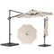 10 FT Cantilever Patio Umbrella with 35 Solar LED Lights and 220 LBS Base