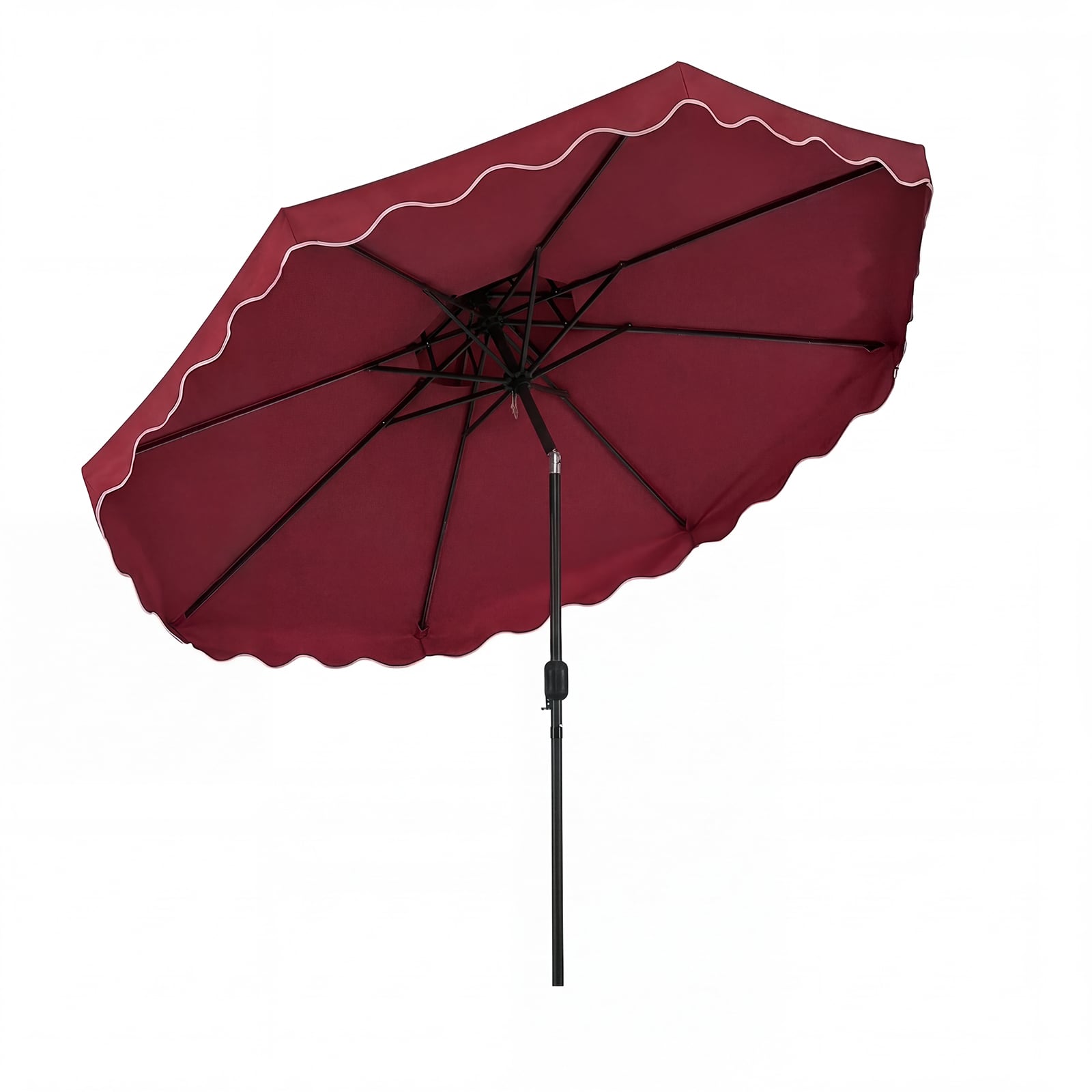 10 Feet Patio Umbrella with Push Button Tilt and Crank-Wine