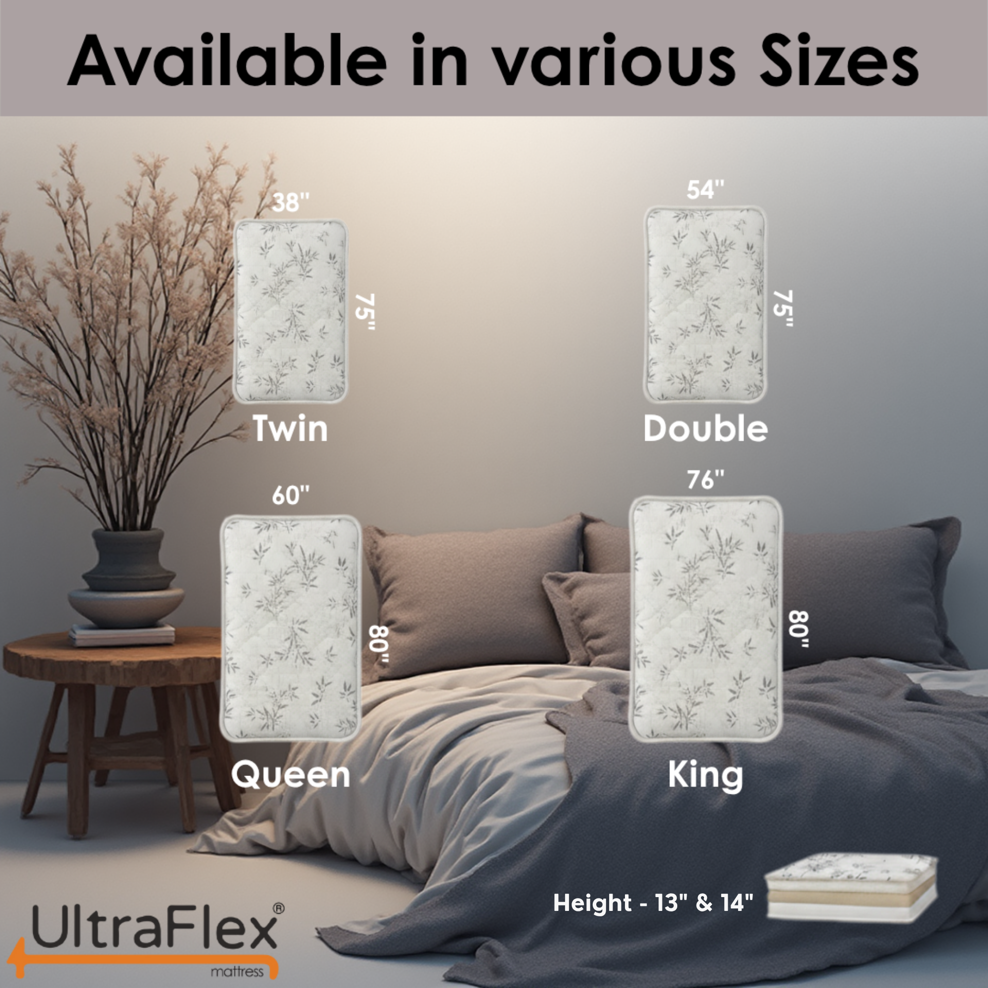 UltraFlex® Opulence Medium Firm Orthopedic Hybrid Mattress – Canadian-Made Advanced Cooling Gel & Pocket Coil System for Undisturbed Sleep & Edge-to-Edge Support