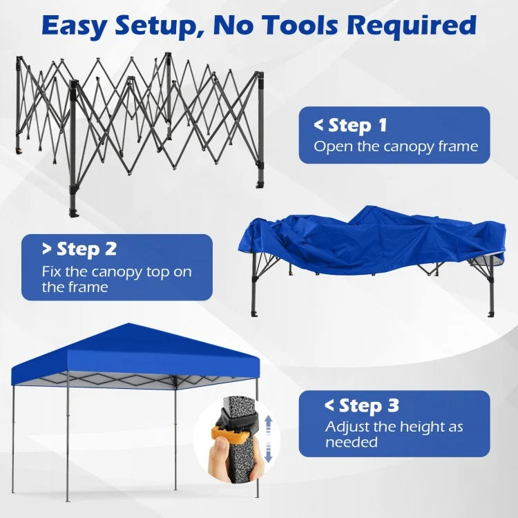 10 x 10 Ft Pop-Up Canopy Tent with Carrying Bag & Stakes – Easy Setup Outdoor Shelter